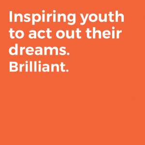 Inspiring youth to act out their dreams. Brilliant.